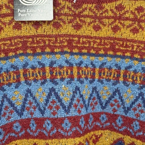 Brettons Private Label Vintage Wool Sweater Mens XL Fair Isle Pattern Woolmark